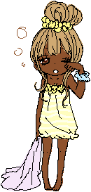 sleepy black gyaru girl pixel