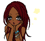 black gyaru girl daydreaming pixel